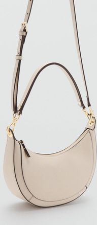 Mango Borsa spalla ovale bianco sporco - Donna - Taglia unica - MANGO