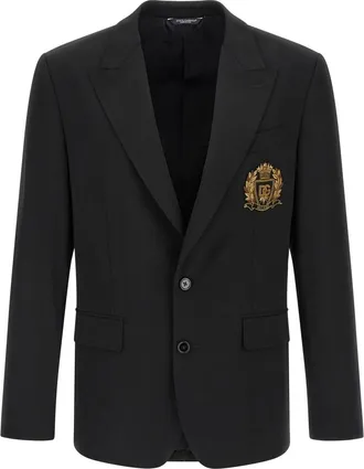 Dolce & Gabbana Black Peaked Lapel Blazer
