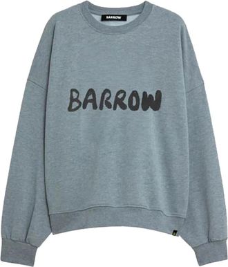 Barrow Barrow, Hoodies & sweatvesten, Dames, Blauw, M, Lichtgrijs Melange Sweatshirt