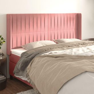 vidaXL Cabecero Con Orejas De Terciopelo Rosa 163x16x118/128 Cm Vidaxl