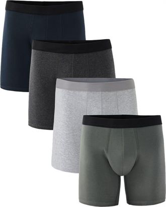 Pact Everyday Extended Boxer Brief 4-Pack Made With Organic Cotton in Classic Neutrals at Nordstrom, Size X-Large