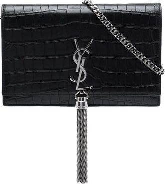 Saint Laurent Pre-owned Saint Laurent Croc Embossed Leather Monogram Kate Tassel Wallet on Chain Ladies 1ML3EAM8SWDL0XRL