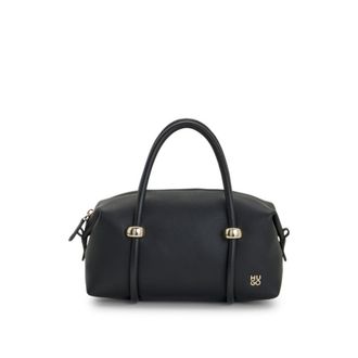 HUGO BOSS Faux-leather handbag with gold-tone trim