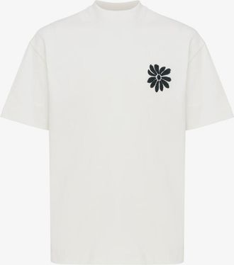 Genti Floral Embroidery T-shirt | Off White