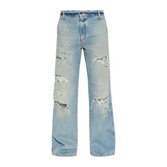 Amiri Straight Jeans, male, Blue, Size: W32 Distressed Jeans