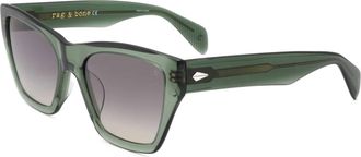 Rag & Bone Womens Full Rim Cat Eye Sunglasses In Green