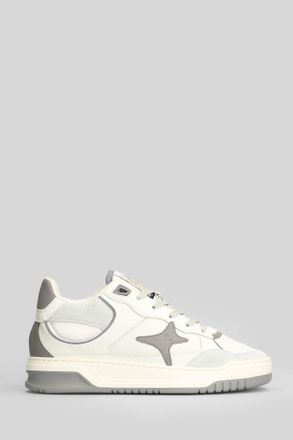 Ama-Brand Sneakers In White Leather And Fabric
