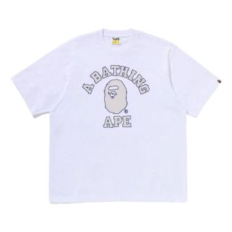 A Bathing Ape Hand Drawn Outline College Relaxed Fit T-Shirt White 0ZXTEM320101RWHX