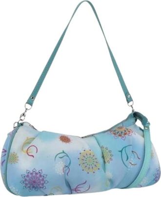 Ferragamo Pre-owned Shoulder Bags, female, Blue, Size: ONE SIZE Pre-owned Nylon Shoulder Bag