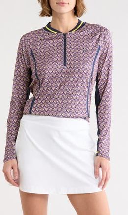 Original Penguin Sun Protection Quarter Zip Sweatshirt in Black Iris at Nordstrom Rack, Size X-Small