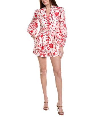 Adrianna Papell Printed Tie-Front Romper