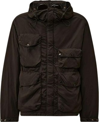 C.P. Company Google Chrome W010A Jacket - Heren - Zomerjassen - Zwart - S - Leer - Jassen
