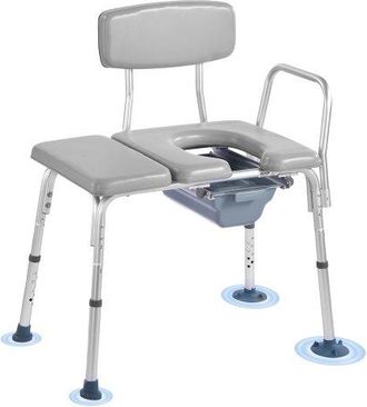 OEM Silla Con Inodoro Port&aacute;til 4 En 1, Capacidad De Peso De 227 Kg, Con Asiento Y Respaldo Acolchados, Cubo Desmontable De 5 L, Altura Ajustable, Para Adu