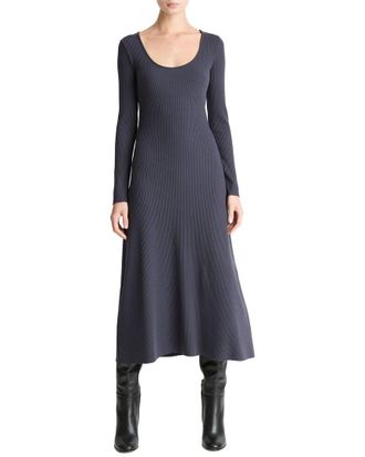 Vince Rib Scoop Neck Dress