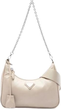 Prada Pre-owned Vintage Satchel - Dames - Vintage Schoudertas - Beige - ONE Size - Nylon - Vintage