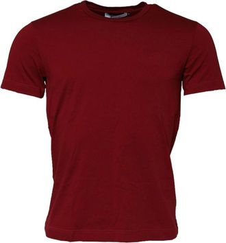Dolce & Gabbana Cotton T-shirt met ronde hals en korte mouwen - Heren - T-shirts - Bruin - M - Katoen - Tops