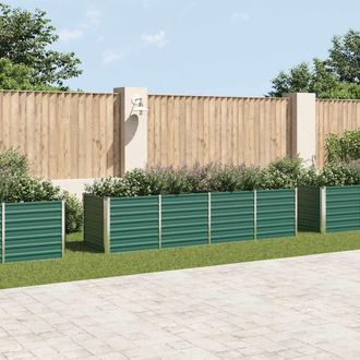 vidaXL Vidaxl - Arriate De Jard&iacute;n De Acero Galvanizado Verde 320x80x77 Cm
