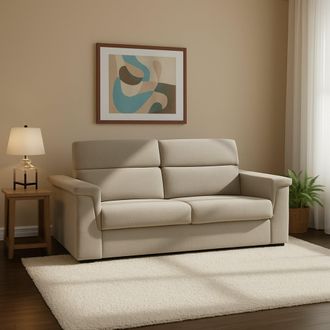 Dmora Sof&aacute; Cama 2 Plazas Biscossi, Desenfundable, Con Almacenamiento, Hecho En Italia, Apertura Abatible, 205x95 Cm Gris Tortora