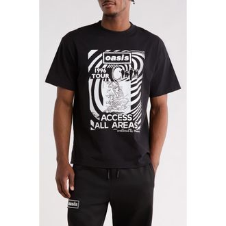 Pleasures x Oasis All Access Graphic T-Shirt in Black at Nordstrom, Size Xx-Large
