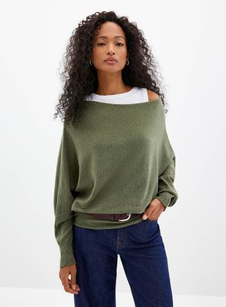 Contemporaine Womens Cinched waist oversized sweater Exclusive collection from Italy