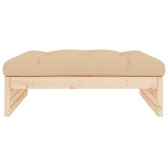 Berkfield Home Beautiful Garden Footstool 120x80 cm Solid Wood Pine in Beige