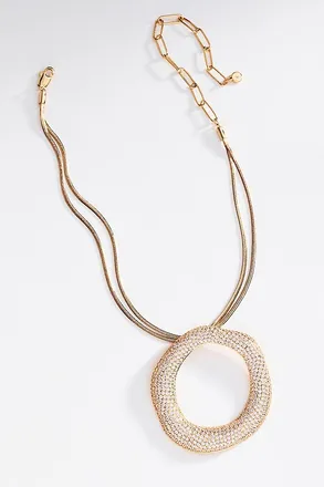 Ettika Open Circle Pav&eacute; Necklace