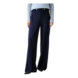 Joseph Ribkoff Pantaloni a gamba larga in crepe scuba con elastico in vita - - Trousers - Donna - Blu - 5XL