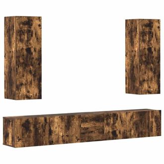 Berkfield Home 5 Piece TV Cabinet Set Smoked Oak Engineered Wood in Brown