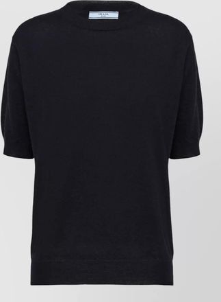 Prada short sleeve crew neck knitted top