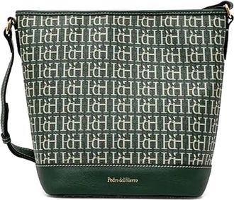 Pedro del Hierro Borsa a secchiello con monogramma - 20 DARK GREEN