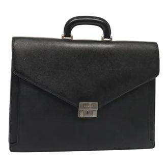 Burberry Pre-owned Leren Aktetas - Dames - Vintage Handtas - Zwart - ONE Size - Leer - Vintage