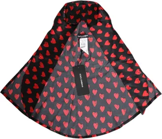 Dolce & Gabbana Womens Black Red Hearts Polyester Hat And
