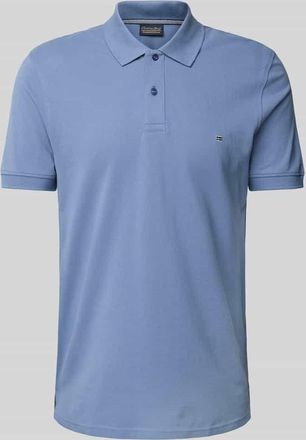 Christian Berg Poloshirt mit Label-Stitching in Jeansblau, Größe 3XL