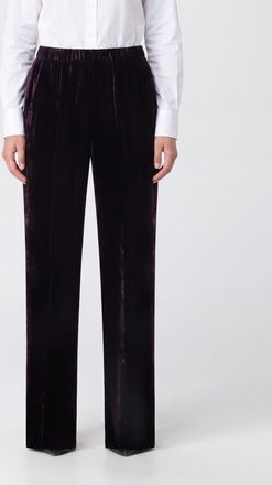 Antonelli Wide-Leg Velvet Palazzo Trousers with Elasticated Waist