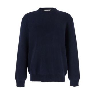 Golden Goose Su&eacute;ter de Cuello Redondo de Canal&eacute; - Knitwear - Hombre - Azul - XL