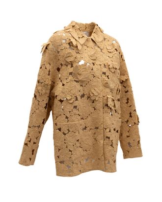 Valentino Garavani Womens Beige Floral Lace Jacket