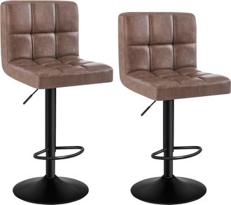 Woltu Woltu Juego De 2 Taburete De Bar Taburete De Altura Ajustable 93-114 Cm Taburete Sint&eacute;tico Silla De Cocina Tasburete Alto Para Cocina Bar Comedor Marr