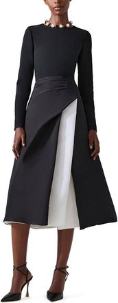 Carolina Herrera Silk Crewneck Midi Dress