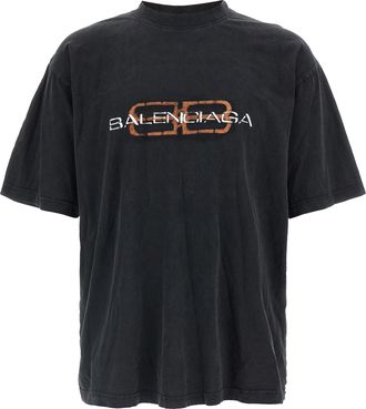 Balenciaga Mens Logo Print T-Shirt