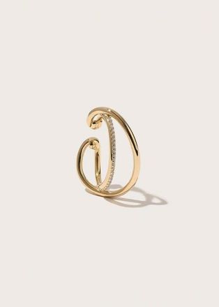 Otiumberg Pave Dual Curve Ear Cuff in Yellow Toned Gold at Nordstrom