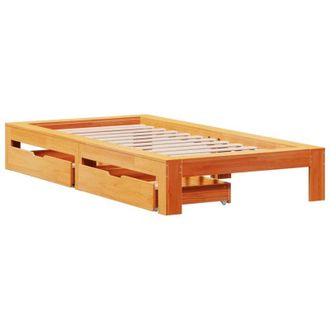 vidaXL Estructura De Cama Sin Colch&oacute;n Madera De Pino Marr&oacute;n 90x200 Cm Vidaxl