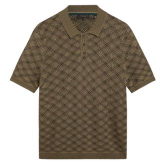 Ted Baker Heren Geometrisch Poloshirt (Khaki)