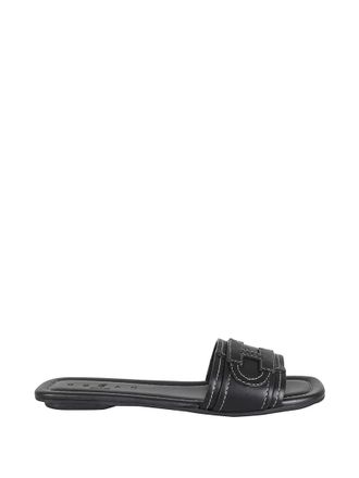 Hogan Black Leather Sandals