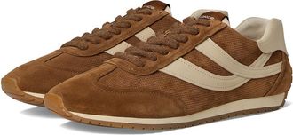 Vince Oasis Runner Lace-Up Sneakers Womens Shoes Brown Suede/White Leather : 5.5 M