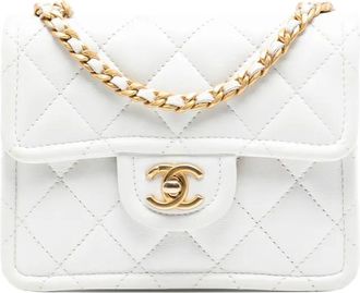 Chanel 2021 Mini Quilted Caviar Sweet Classic Flap crossbody bag - Bianco