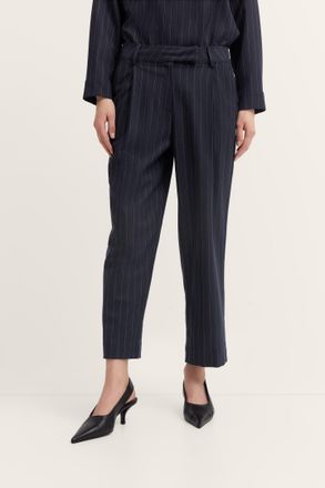 Bugatti Damen Broek met plooien, krijtstreep en stretch