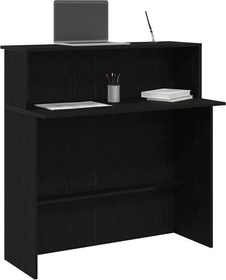 vidaXL Banco Reception Nero 100x50x103,5 Cm In Legno Multistrato - Vidaxl