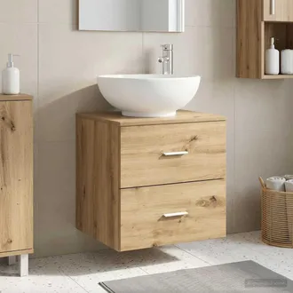 vidaXL Vidaxl Mobile Lavabo Da Parete Rovere Artigianale