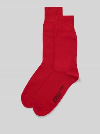Christian Berg Socken mit Label-Print im 2er-Pack in Rot, Gr&ouml;&szlig;e 39/42