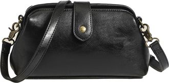 Generic Vintage Solid-Color PU Crossbody Bag for Women, Large Capacity Wear-Resistant Messenger Handbag for Daily Use and Gifts (Black)